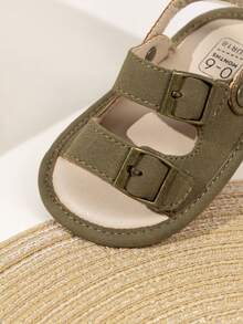 Toddler Boys' Simple Fashion Flat Sandals, Non-Slip Outdoor Walking Shoes, Summer - Army Green - View 5