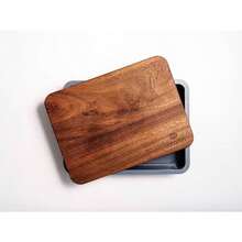 Pizza Dough Trays And Walnut Board Set Includes 2 Steel Coloured Durable Stackable Trays And 1 Walnut Board Versatile Storage And Serving Solution For Pizza Lovers Home And Outdoor Adventures - Gray - View 3