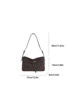 Túi đeo vai nữ bằng da PU mờ thời trang thu đông, dây đeo có thể điều chỉnh, đa năng cho sử dụng hàng ngày, đi làm, mua sắm, hẹn hò, đi học, phong cách cổ điển - Nhiều màu - Xem 11