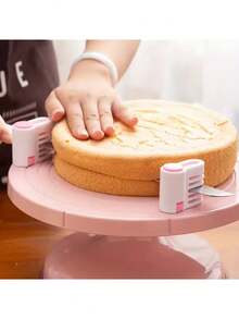 2pcs,Professional Cake Leveler Slicer&Layer Cutter -Adjustable 5-Layer Creative Cake Slicer Baking DIY Tools Bread Split Toast Slicer - Multicolor - View 4