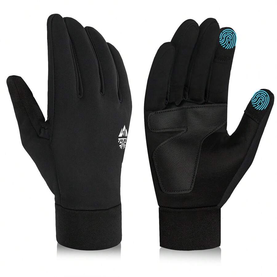 RIGWARL Winter Cycling Gloves Men Gloves Touch Screen Windproof Sports Gloves Warm Thermal Fleece Running Ski Cycling Gloves - Black - View 1