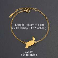 سوار للنساء بتصميم خريطة جزر تينيريفي وجزر لانزاروتي وبالما وجومرا وفويرتيفنتورا وإل هييرو بطول 18 سم + 4 سم