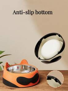 1 bát ăn cho thú cưng bằng thép không gỉ, bát đựng thức ăn và nước cho chó, bát ăn chống tràn dung tích lớn, bát đựng thức ăn cho mèo có thể tháo rời, màu cam, bát ăn cơ bản bền chắc và dày dặn cho thú cưng, bát ăn chậm. - 400ml - Xem 5
