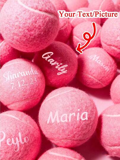 1/3/5Pcs Personalized Tennis Ball,Can Be Customized With Your Name And Picture, Multiple Colors Available, Christmas/Birthday Gift, High Elasticity For Beginner Training & Match, Massage Pet Ball, Chew Toy, Custom Logo Tennis Accessory, Stress Relief Pet Supplies