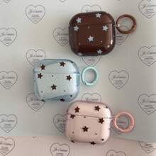 Cute Minimalist Star Pattern Bluetooth Earphone Cases Cute Minimalist 4-Color Star Carabiner Pro 3/Pro 2/Pro/ 4/3/2 Case, Fashion Women Earphone Case, Minimalist Earphone Case, Apple Earphone Case, Apple Earphone Cover Spring Gift - 彩色 - 查看 4