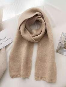 1pc Customized Embroidered Knit Scarf, Fashion Autumn/Winter Warm Wool Blend Neck Warmer, Versatile Outdoor Scarf, Personalized Gift For Christmas, Party, Anniversary - Unique Accessory