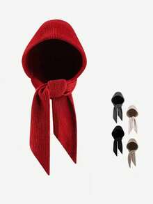 1pc Women's Solid Color Triangular Hooded Scarf Cowl Neck Warmer, Cute & Street Style, Versatile, Knitted Hat For Autumn/Winter, Suitable For Indoor And Outdoor Commute Outfits