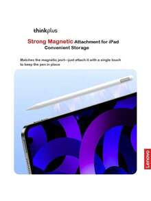 Lenovo BP17BL Universal Multi-Functional Magnetic Stylus Pen: Type-C Fast Charging, Bluetooth Battery Display, Long Battery Life And Precise Writing, Cross-Platform Compatibility With Apple And Android. - White - View 3