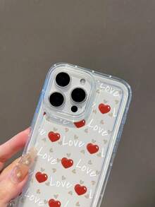 1个心形图案气垫透明防摔手机保护壳，TPU材质，适合作为节日礼物，兼容苹果iPhone XS/XS Max/XR/11/12/13/14/15/16 Pro/17 Air/Pro Max/14/15/16 Plus，男女通用，也适用于三星手机。 - 彩色 - 查看 7
