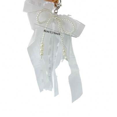 Korean Style Super Fairy White Ribbon Bow Pearl Keychain Sweet Lace Bag Pendant Small  StyleNew Year's Day 2. Luther King Jr. Day 3.Valentine's Day 4.St. Patrick's Day 5.Washington's Birthday (Presidents Day SECS