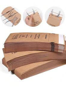 100 túi tiệt trùng bằng giấy Kraft tự dán kín, chịu nhiệt độ cao, 3 kích cỡ, thích hợp cho thẩm mỹ viện, tiệm cắt tóc và các địa điểm khác. - Màu be - Xem 3