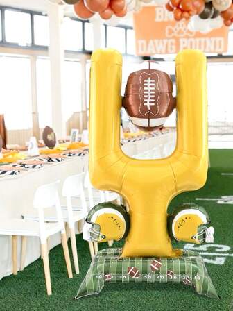 1 st extra stor stående fotbollsmål i aluminiumfolie, lämplig för bollspel, födelsedagsfestdekoration, fotbollstemafest, heminredning, sporttemafest, fest, inomhus- och utomhusdekoration