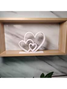 Heart-To-Heart Statue, Simple Black And White Design, Love-Themed Decorative Item, Bookshelf Decorative Sculpture, Desktop Decorative Item, Valentine's Day Gift, Gift Giving, Home Decoration, Souvenir - Multicolor - View 9