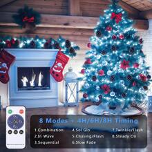 Charging Treasure Lamp String Fairy Lamp, 32M 300 LED Outdoor Lamp String, 8-Mode Remote Control Waterproof Charging Treasure-Wedding Lamp, Used In Gardens, Parties, Festivals, Trees, Courtyards, Lawns, Birthday Decorations-Warm White Light / White Light / Colored Light. - white light - View 5