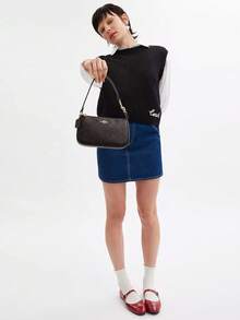 Coach Nolita 19 In Signature Canvas Shoulder Bags For Women Letter Print,Bag And Wristlet For Women,Christmas,Valentine's Day,Birthday Gift For Her CW426 - 黑色 - 查看 3