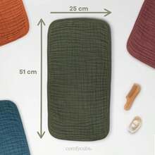 Toallitas de Muselina para Bebé (Paquete de 6), Toallas suavea de 6 Capas de Algodón para Piel Sensible – 25 x 25 cm, Grandes, Absorbentes y Delicadas(10-Pack 20"X10" Kelp) - Multicolor - Ver 3