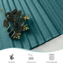 Aiyufeng Moga Navy Blue Fabric Shower Curtains For Bathroom - Blue Hotel Spa Polyester Cloth Bath Curtain With 12 Holes, 72x72, Machine Washable, Navy Blue - ColorL - 查看 4