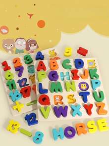 Rompecabezas de letras y números de madera estilo Montessori para niños pequeños de 3 a 6 años, con letras del alfabeto ABC coloridas y números del 1 al 20, formas de animales para hacer coincidir, juguetes educativos de aprendizaje, juegos de rompecabezas de madera para desarrollar habilidades motoras finas, juguetes para preescolar, juegos de ABC, juguetes de viaje, regalos de cumpleaños y Navidad