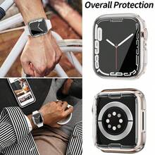 2pcs/Pack Transparent Tpu Full Coverage Watch Case & Screen Protector Compatible With Apple Watch Series Ultra/SE/8/7/6/5/4/3/2/1/11/10 (38mm/40mm/41mm/42mm/44mm/45mm/46mm/49mm) - Transparent + Transparent - View 4