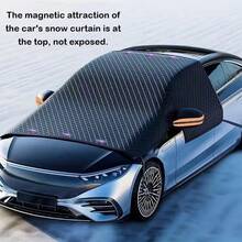 1pc Of Oxford Cloth Car Front Windshield Cover For Snow And Sun Protection, Suitable For All Seasons, Windproof, Snowproof, Oxford Cloth Snow Curtain For Cars, Magnetic Car Windshield Cover - Durable Oxford Cloth, Easy To Install, Frost And UV Resistant