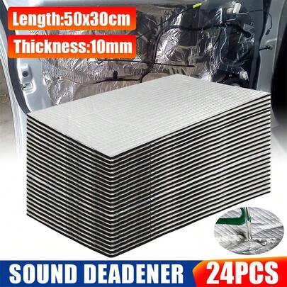 24 Pieces Car Sound Deadener Roller Noise Proofing Insuation Mat Car Truck Automotive Deadening Insulation Mat Shield 10mm 30x50cm