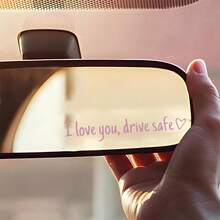 I Love You Drive Mirror Sticker, Cute Car Decal For Rearview Window Windshield Bumper, Vinyl Tumbler Decal Sticker, Funny Car Accessories For Girls Women Novice Driver - Multicolor - View 3