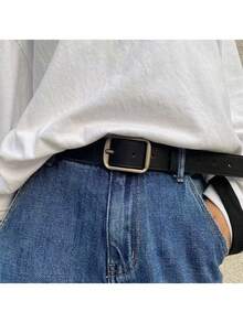 1 件女士时尚休闲黑色牛仔腰带，百搭腰带，适合母亲节、生日礼物 - 棕色 - 查看 13