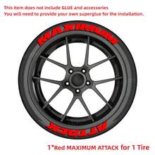 1PC "MAXIMUM ATTACK" Tire Letter Sticker For One Wheel– Single Wheel Sticker For Car & Motorcycle, White/Red/Yellow Options, Bold Racing Vinyl Lettering For 14–22 Inch Tires, Waterproof PVC Rim Graphics For Drift / JDM / Street Style Mods - one-size - View 12