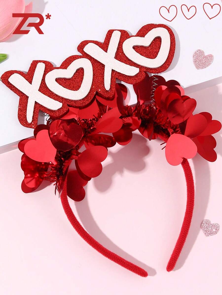 1 chiếc băng đô đính kim sa màu đỏ cho ngày Valentine, phù hợp cho bé gái và thiếu niên, băng đô cài tóc đính kim sa lấp lánh, phụ kiện đội đầu thời trang thanh lịch, phụ kiện dự tiệc, phụ kiện hẹn hò, quà tặng phụ kiện ngày Valentine cho nữ, phụ kiện đội đầu, băng đô cài tóc - Xem 1