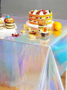 1pc Birthday Party Party Festival Decoration Supplies Tablecloth Laser Photography Props Disposable Colorful Tablecloth - Multicolor - View 9