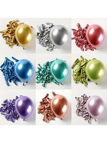 10PCS 5 Inch High Quality Chrome Metal Latex Balloons Including Metallic Red Purple Pink Gold Green Rose Gold Silver Blue Multiple Colors Optional Suitable For Wedding Birthday Party Decoration The Balloon Material Is Thick And Durable Not Easy To Break Full And Shapely After Inflation With Bright Metallic Luster Various Bright Colors Meet The Matching Needs Of Different Scenarios Wedding Decoration Adds Romantic Atmosphere Birthday Party Decoration Enhances Joyful Vibe Suitable For Both Indoor Venues And Outdoor Scenarios Practical Decorative Balloons Creating Eye-Catching Visual Effects For Various Celebration Activities - 銀色 - 查看 2