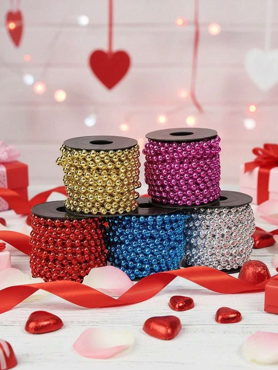 Decorațiune cu lanț de perle pentru nuntă - Potrivită pentru decorarea tivului rochiei de mireasă, ambalarea buchetului, crearea detaliilor romantice ale ceremoniei - Multicolor - Vizualizare 1