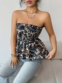 Women's Casual, Fashionable And Versatile Travel Tank Tops With Full-Body Leaf Print, Suitable For Beach Vacations, Spring, Summer And Valentine's Day - Multicolor - View 5