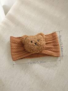 3 pièces Bandeaux bébé ours, bandeaux élastiques pour nouveau-nées, couleurs neutres bohèmes, polyvalents pour le port quotidien et le bain - Multicolore - Voir 6