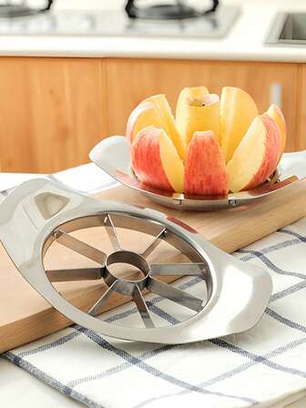 1PC. Fruit Divider. Heavy-Duty Stainless Steel, Durable And Easy To Clean. Corer And Pitter. Cuts Apples, Oranges, Snow Pears, And More. Fruit Magic Tool, Cuts Watermelons, Divides And Slices Fruits, Large-Sized Stainless Steel Fruit Corer