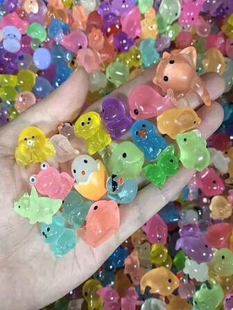 36/99 szt. Różnych świecących miniaturowych figurek zwierząt z żywicy, grzybów, świecących w ciemności, miniaturowych figurek, ozdób, akcesoriów do ogrodu wróżek, akwarium, krajobrazu, bonsai, dekoracji domku dla lalek