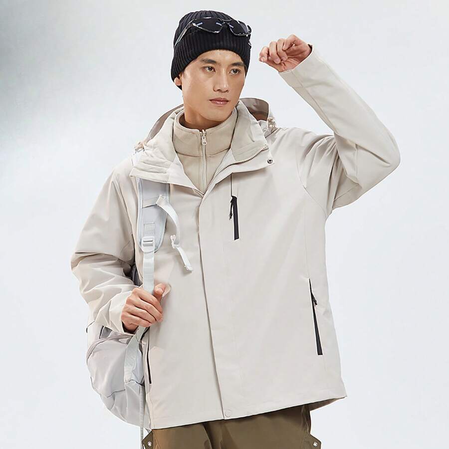 Women Shell Jackets - Men's - Oak Grey - View 1