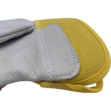 Leather MIG Welding Gloves - Heat Fire Resistant Welding/Grilling/BBQ/FireplaceBlack/Brown/Blue - Gold - View 6