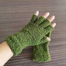 1-Pair Warm Coral Velvet Gloves - Heavy Duty Thermal Fingerless Design With Open Fingers For Men & Women, Multi-Color Options - Ideal For Winter, Christmas, Birthday Gifts - Machine Washable Outdoor & Everyday Use - Perfect For Skiing, Hiking, Typing, Gaming - Unisex Coral Fleece Gloves For Autumn & Winter Wear, Ski Gloves, Winter Accessories For Women, Women Winter Mitts, Thermal Gloves For Men,Festival,Party - Multicolor - View 10
