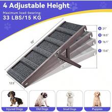 2025 Upgraded Dog Ramp For Couch Foldable Small Dog Ramp For Low Bed 4 Adjustable Height From 13'' To 21" Portable Stable Pet Steps With Non-Slip Pad Pet Ramps Use For Sofa Couch Stairs - Grey Purple - View 4
