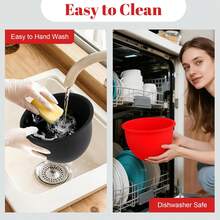 5夸脱硅胶搅拌碗内胆，适用于抬头式和升降式立式搅拌机，适合烘焙和烹饪，无需更换搅拌碗 - 彩色 - 查看 3