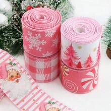 Summer Refreshing Theme Decorative Ribbon, Pink Satin Ribbon, DIY Bow Gift Packaging, Decorative Ribbon - Multicolor - View 2