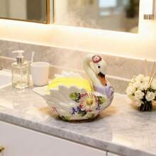 1 件手绘陶瓷天鹅、蝴蝶、贝壳皂盒，适用于厨房、浴室、阳台台面、装饰性肥皂架 - 彩色 - 查看 13