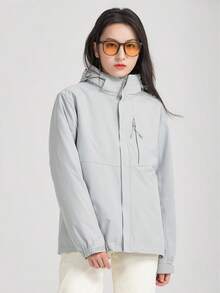 Women Shell Jackets - Grey - View 2
