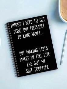 Funny Spiral Notebook With Swear Words, Adult Humor To Do List Planner Journal, Sarcastic Quote Notebook For Office Work School, Gag Gift For Women Friends Coworkers - màu đen - Xem 4