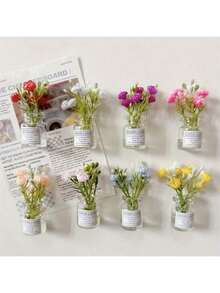 8PCS Mini Vase Magnets - Pod Vase Magnets 2025 All New Cute Mini Fridge Magnets 3D Vase Fun Fridge Accessories Kitchen Decor (Multi-Colored) Holiday Gifts - Multicolor - View 3