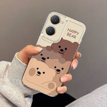 Funda de Teléfono Happy Bear para Vivo Y01 Y02S Y03T Y12S Y15S Y16 Y17S Y20 Y21 Y22 Y27 Y28S 5G Y31 Y33S Y35 Y36 Y53S Y55 5G Y75 5G Y200 V23 V27 Pro V29E V29 Lite V40 V40 Pro Funda de Teléfono Transparente a Prueba de Golpes de TPU de Cobertura Completa Simple y Creativa - Colores mixtos - Ver 4