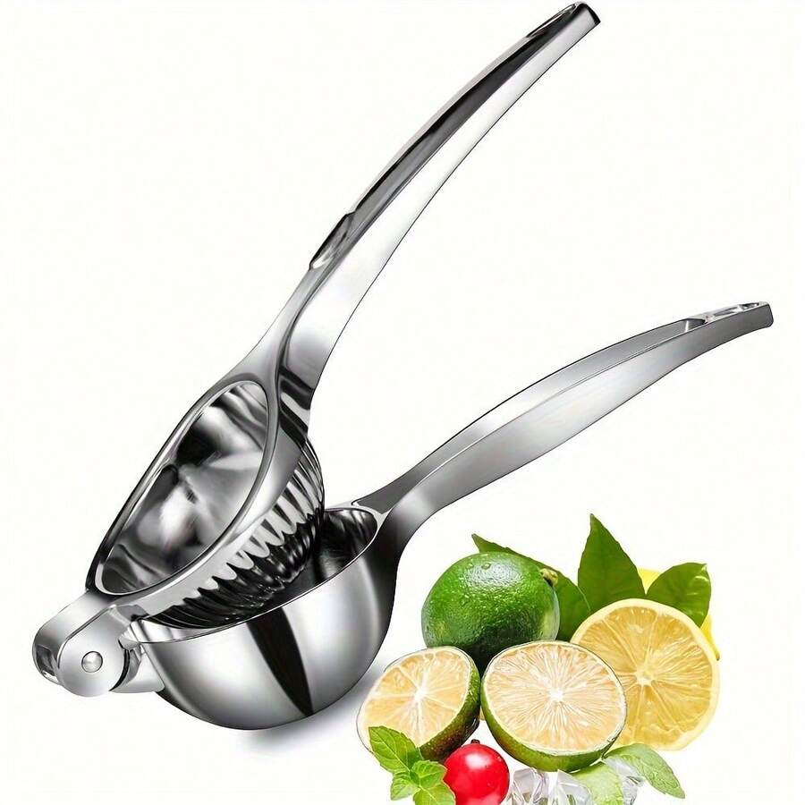 Heavy Duty Stainless Steel Manual Citrus Juicer - Efficient Lemon, Lime, Grapefruit Press With Sharp Blades, Easy Clean Design - Suitable For Commercial And Home Kitchens - Ideal Kitchen Gift For Cooking, Bartending, Cafes - Durable Citrus Juice Tool, Lemon Squeezer, Bartending Accessories, Ergonomic Handle, Sturdy Structure, Ideal For Cafe Owners, Bar Accessories, Handheld Tool, High-Quality Metal, Professional Chef's Special - 銀色 - 查看 1