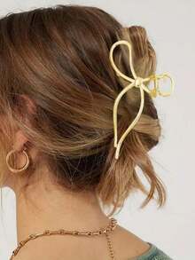 1包11.5厘米镂空蝴蝶结丝带金属发夹，适合日常佩戴、夏季外出、沙滩度假等场合。 - 彩色 - 查看 4