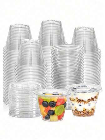 1-50 piezas Vaso de plástico transparente de 180ml con tapa, adecuado para café helado, batidos, milkshakes y cualquier bebida fría, adecuado para bodas, fiestas del Día de la Madre, graduaciones